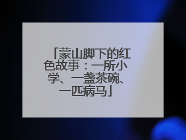 蒙山脚下的红色故事：一所小学、一盏茶碗、一匹病马