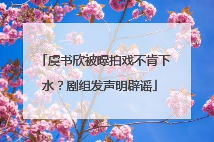 虞书欣被曝拍戏不肯下水？剧组发声明辟谣