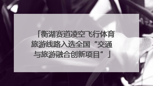 衡湖赛道凌空飞行体育旅游线路入选全国“交通与旅游融合创新项目”