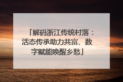 解码浙江传统村落：活态传承助力共富、数字赋能唤醒乡愁