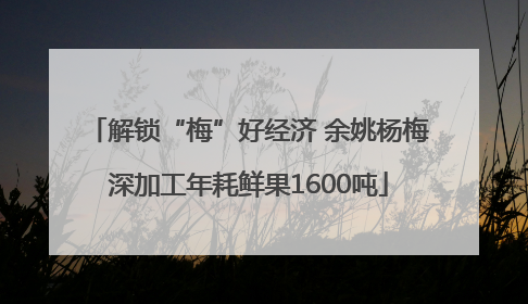 解锁“梅”好经济 余姚杨梅深加工年耗鲜果1600吨