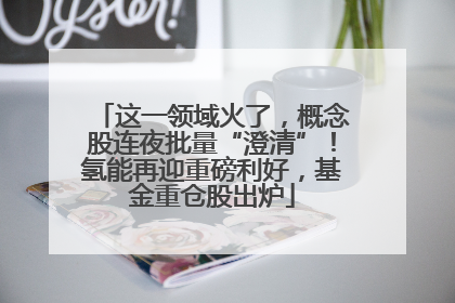 这一领域火了，概念股连夜批量“澄清”！氢能再迎重磅利好，基金重仓股出炉
