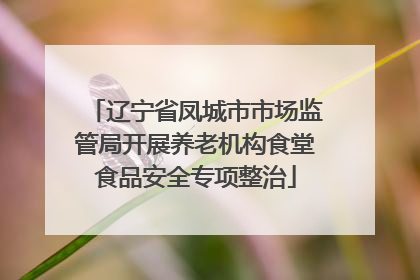 辽宁省凤城市市场监管局开展养老机构食堂食品安全专项整治