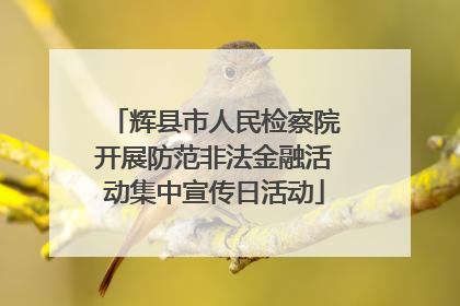 辉县市人民检察院开展防范非法金融活动集中宣传日活动