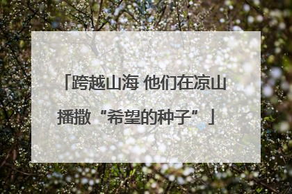 跨越山海 他们在凉山播撒“希望的种子”