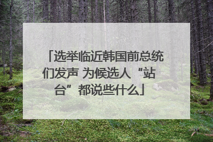 选举临近韩国前总统们发声 为候选人“站台”都说些什么