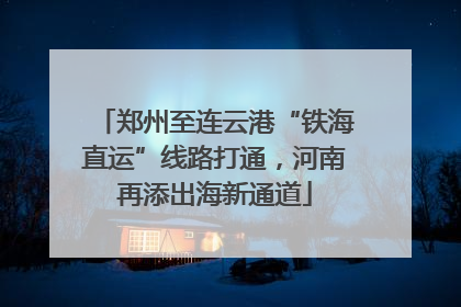 郑州至连云港“铁海直运”线路打通，河南再添出海新通道