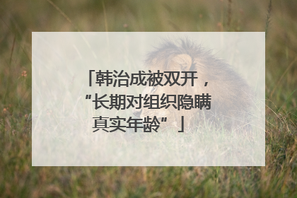 韩治成被双开，“长期对组织隐瞒真实年龄”