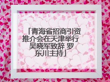 青海省招商引资推介会在天津举行 吴晓军致辞 罗东川主持
