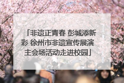 非遗正青春 彭城添新彩 徐州市非遗宣传展演主会场活动走进校园