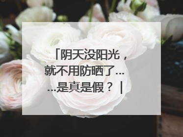 阴天没阳光，就不用防晒了……是真是假？｜谣言终结站