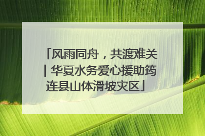 风雨同舟，共渡难关｜华夏水务爱心援助筠连县山体滑坡灾区