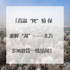高温“烤”验 保灌解“渴”——北方多地夏管一线见闻