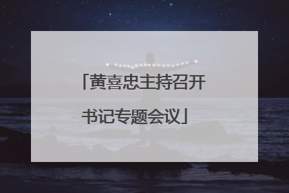 黄喜忠主持召开书记专题会议