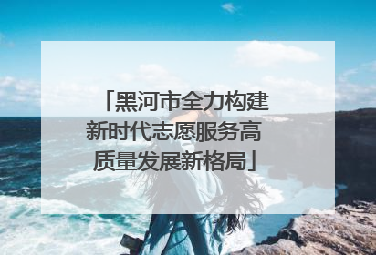 黑河市全力构建新时代志愿服务高质量发展新格局