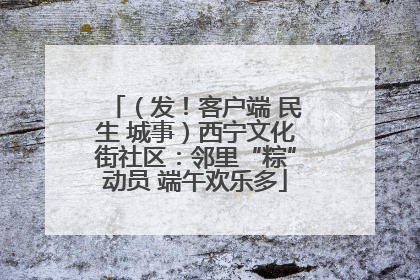 （发！客户端 民生 城事）西宁文化街社区：邻里“粽”动员 端午欢乐多
