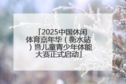 2025中国休闲体育嘉年华（衡水站）暨儿童青少年体能大赛正式启动