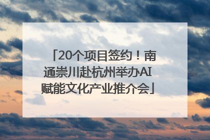 20个项目签约！南通崇川赴杭州举办AI赋能文化产业推介会