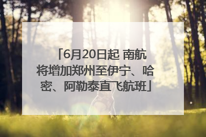 6月20日起 南航将增加郑州至伊宁、哈密、阿勒泰直飞航班