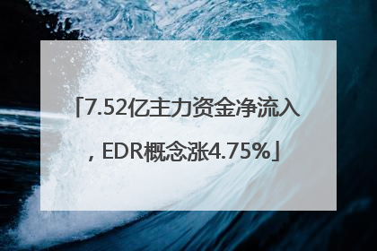 7.52亿主力资金净流入，EDR概念涨4.75%