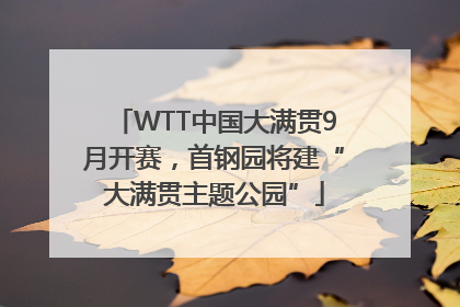 WTT中国大满贯9月开赛，首钢园将建“大满贯主题公园”
